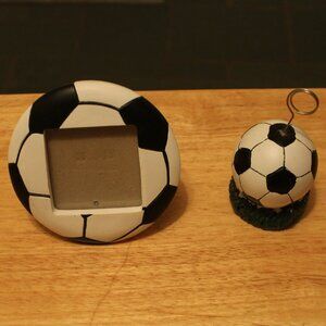 Porcelain Soccer Ball Picture Frame and note/picture holder